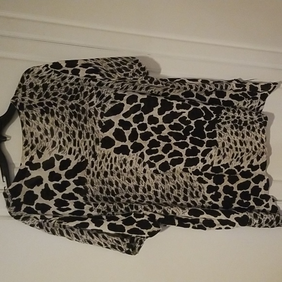 MPA Collection Womens Shirt Size 2X Black & White Leopard Spots w/Bling … - Picture 4 of 4